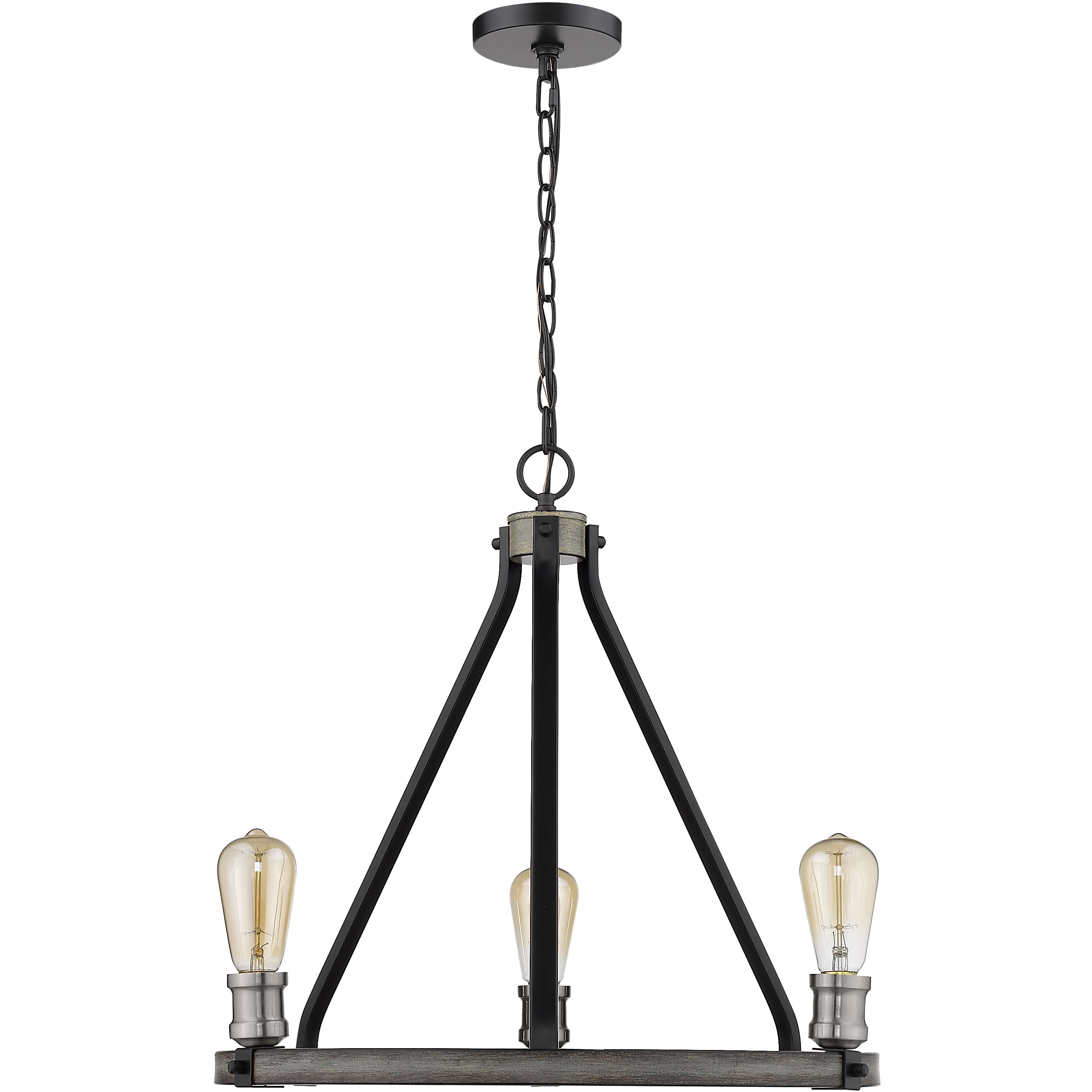 Kirkland 3 Light 20 inch Ashen Barnboard Chandelier Ceiling Light