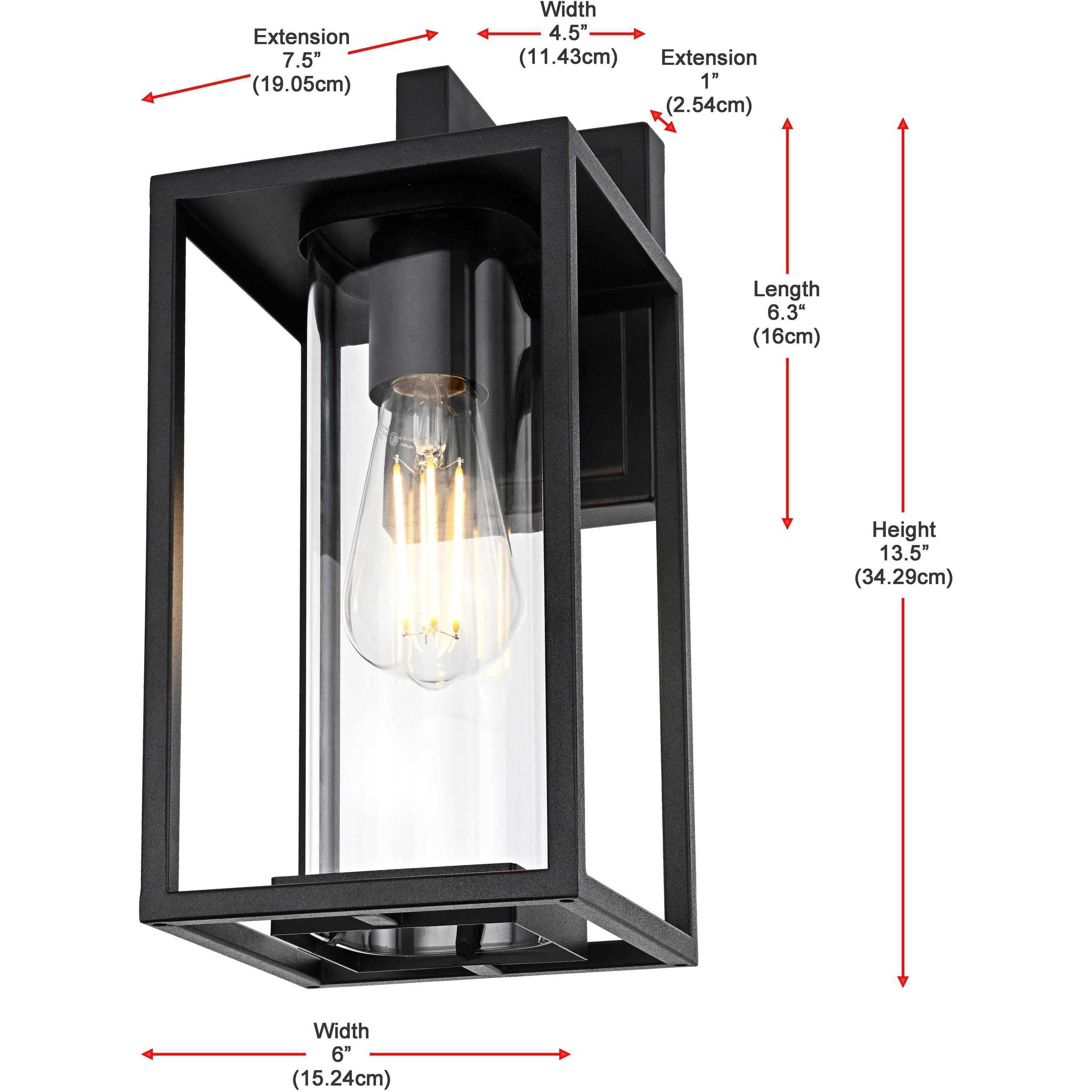 Memphis 1 Light 13.5 inch Black Outdoor Wall Sconce
