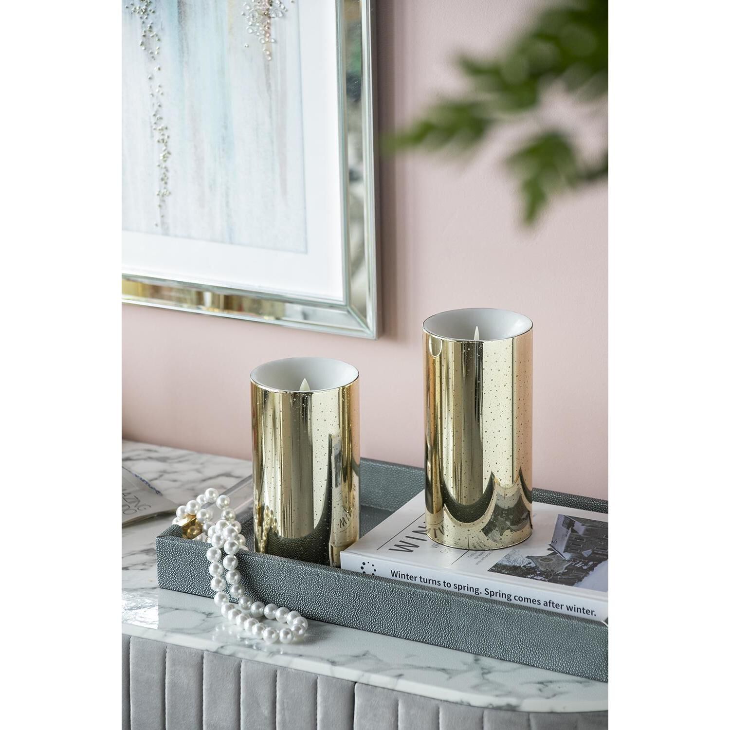 Speckled 8 X 4 inch LED Candle