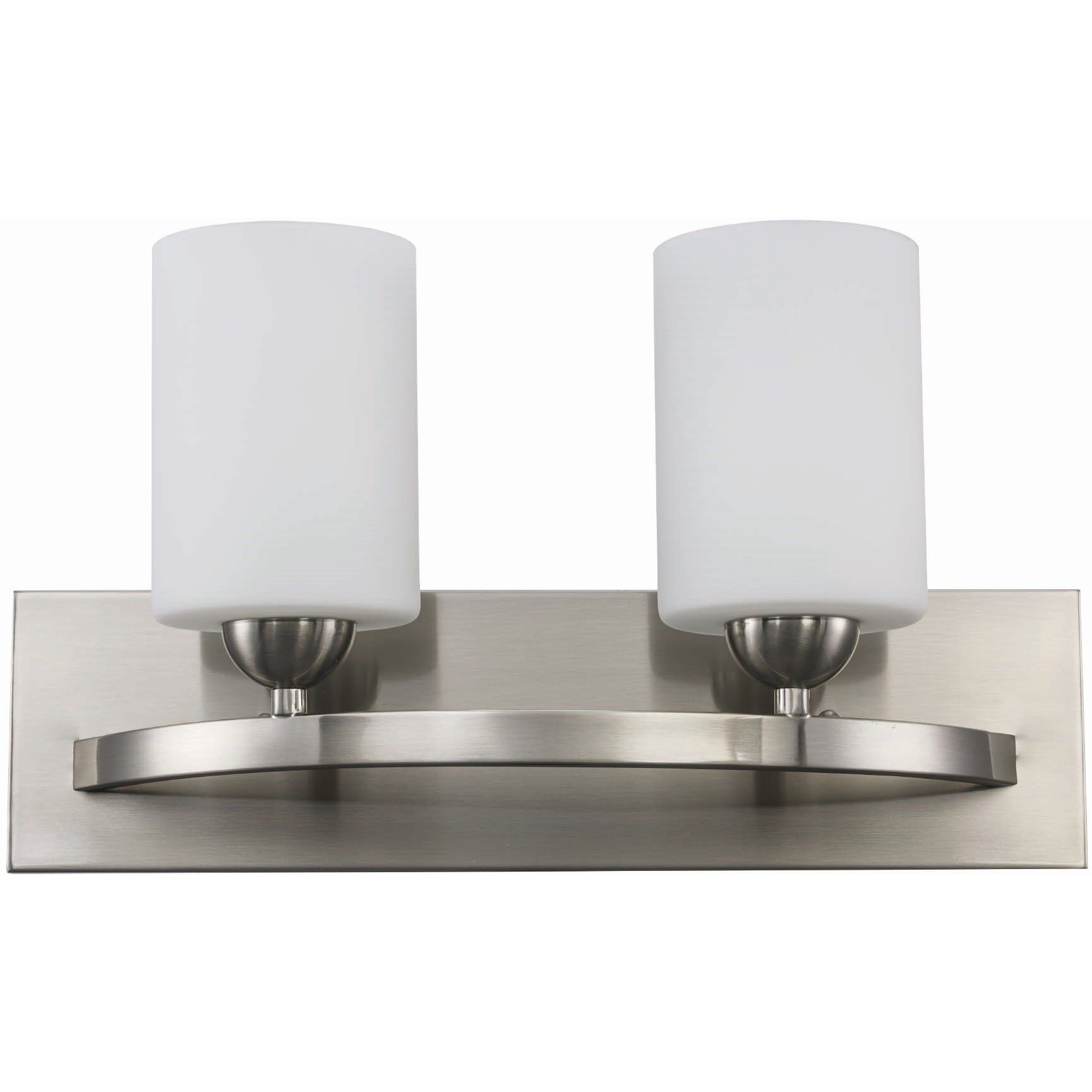 Moonlight 2 Light 17 inch Brushed Nickel Reversible Bath Vanity Bar Wall Light