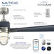 Nauticus 65 inch Brushed Nickel Wet with Navy Blades Smart Indoor/Outdoor Ceiling Fan