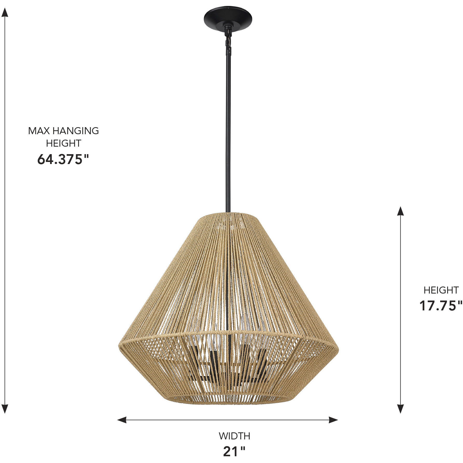 Valentina Pendant Ceiling Light in Natural Raphia