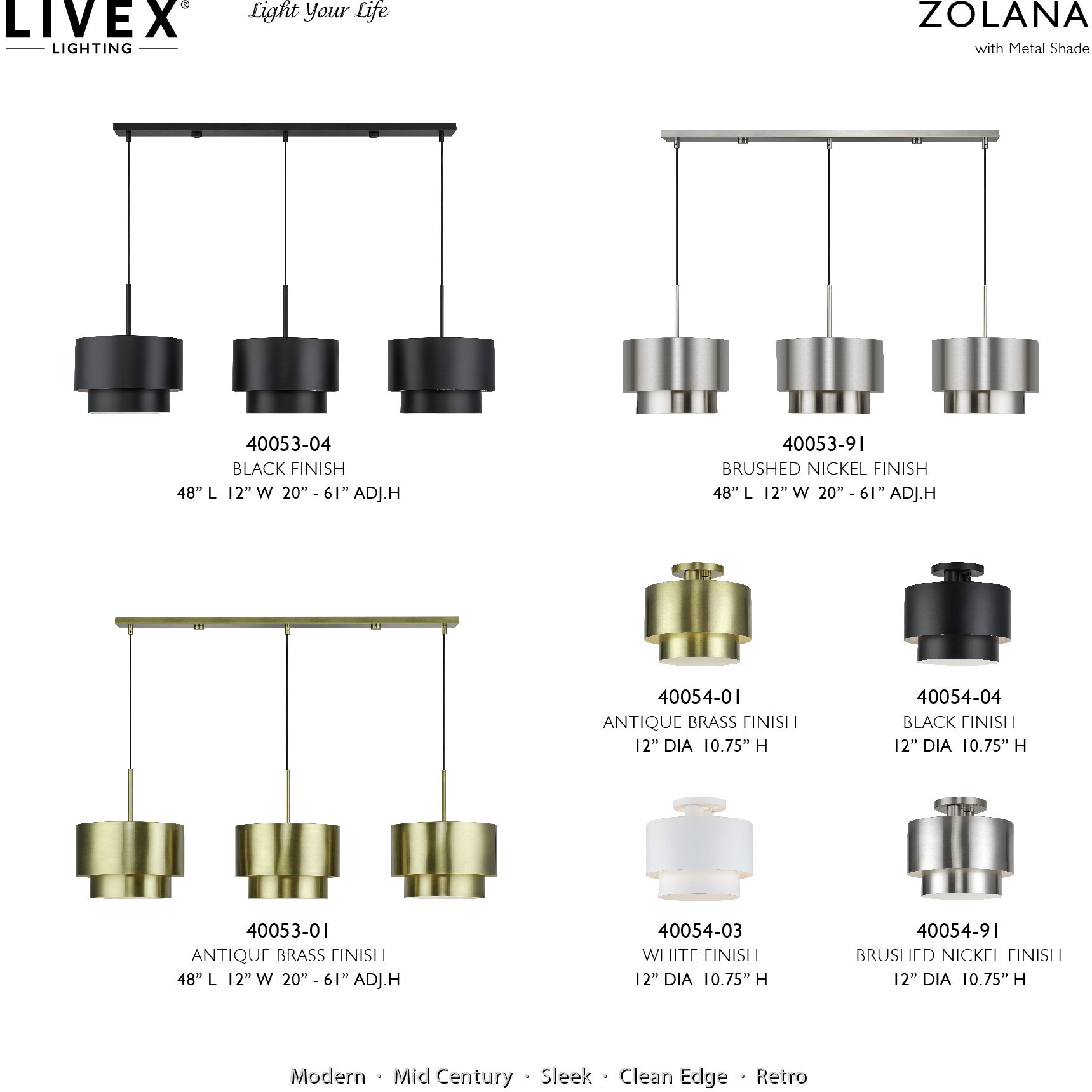 Zolana 2 Light 12 inch White Semi Flush Mount Ceiling Light, Medium