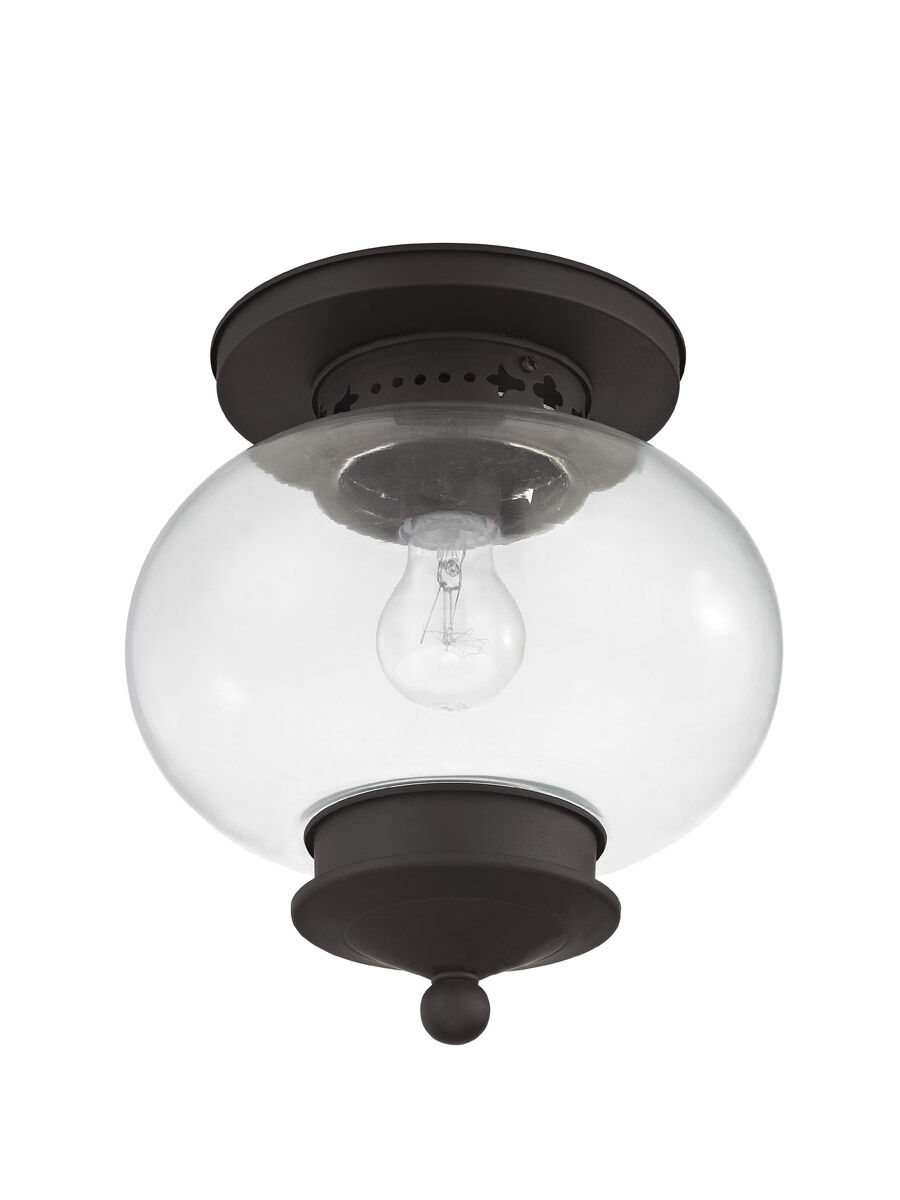 Harbor 1 Light 10 inch Bronze Semi-Flush Mount Ceiling Light