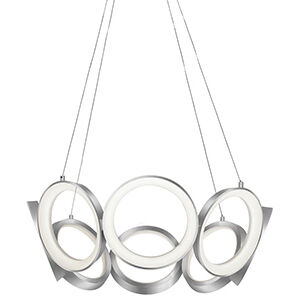 Oros LED 24 inch Antique Silver Chandelier Ceiling Light
