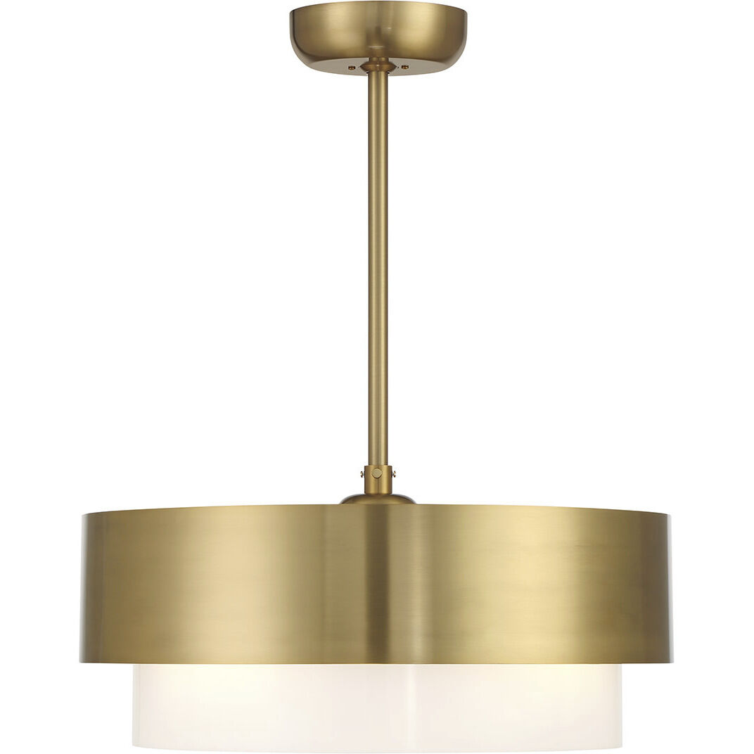 Diana 12 inch Warm Brass with Gold Blades Fan D'Lier