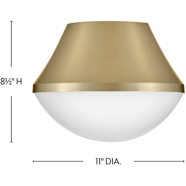 Haddie LED 11 inch Lacquered Brass Foyer Light Ceiling Light, Flush Mount