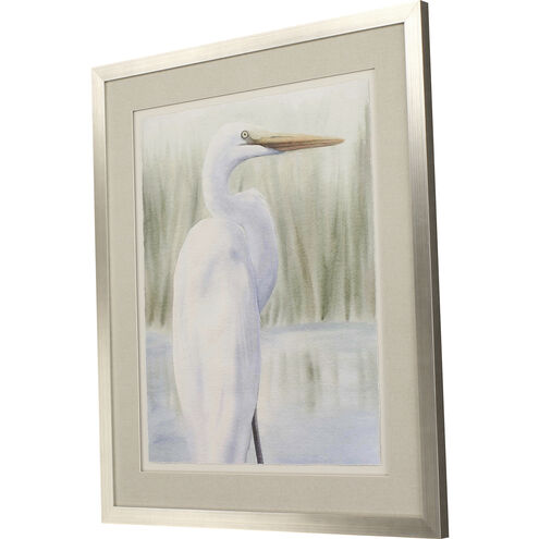 Dreams of Egret Blue and Green and White Framed Art