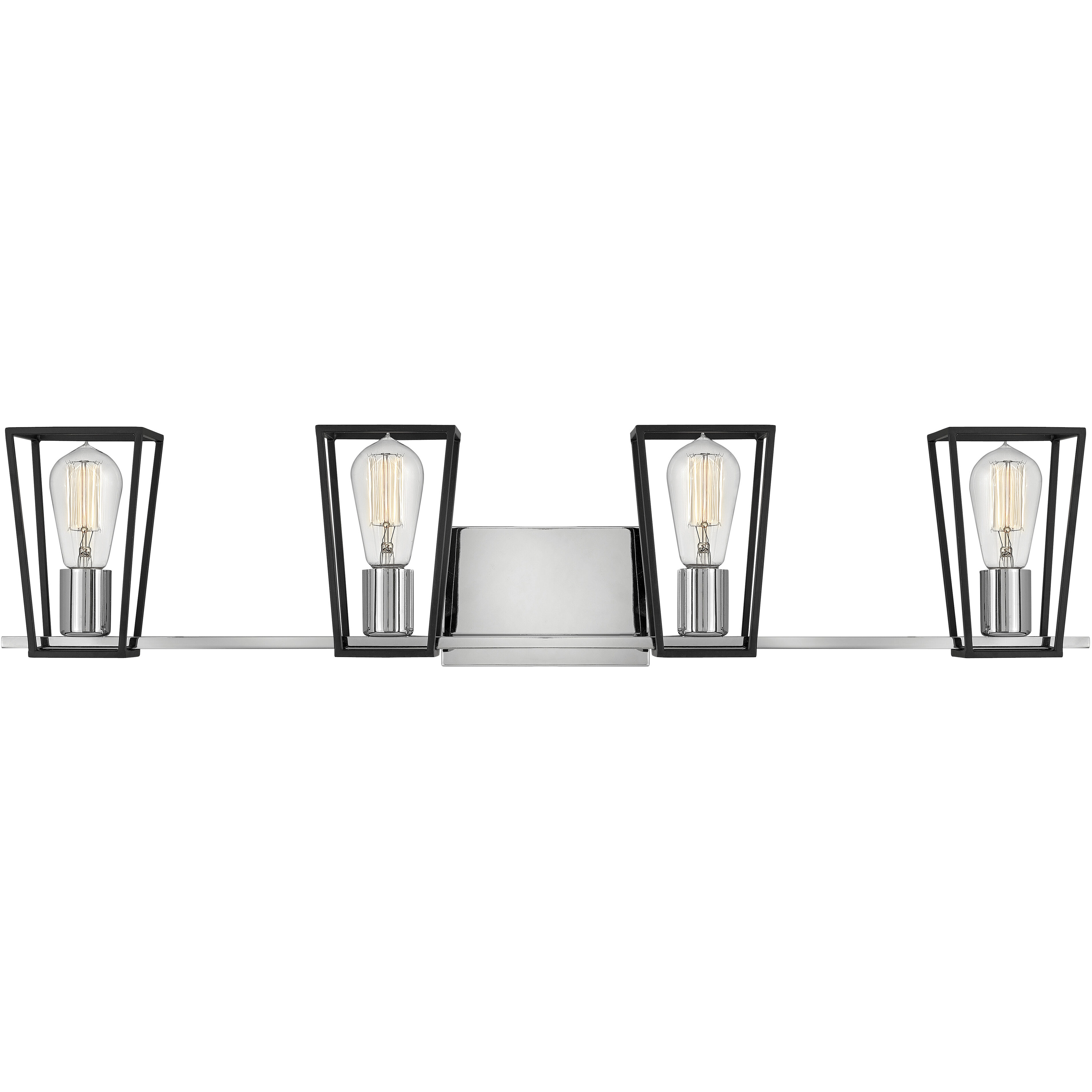 Filmore 4 Light 33.5 inch Chrome with Satin Black Vanity Light Wall Light