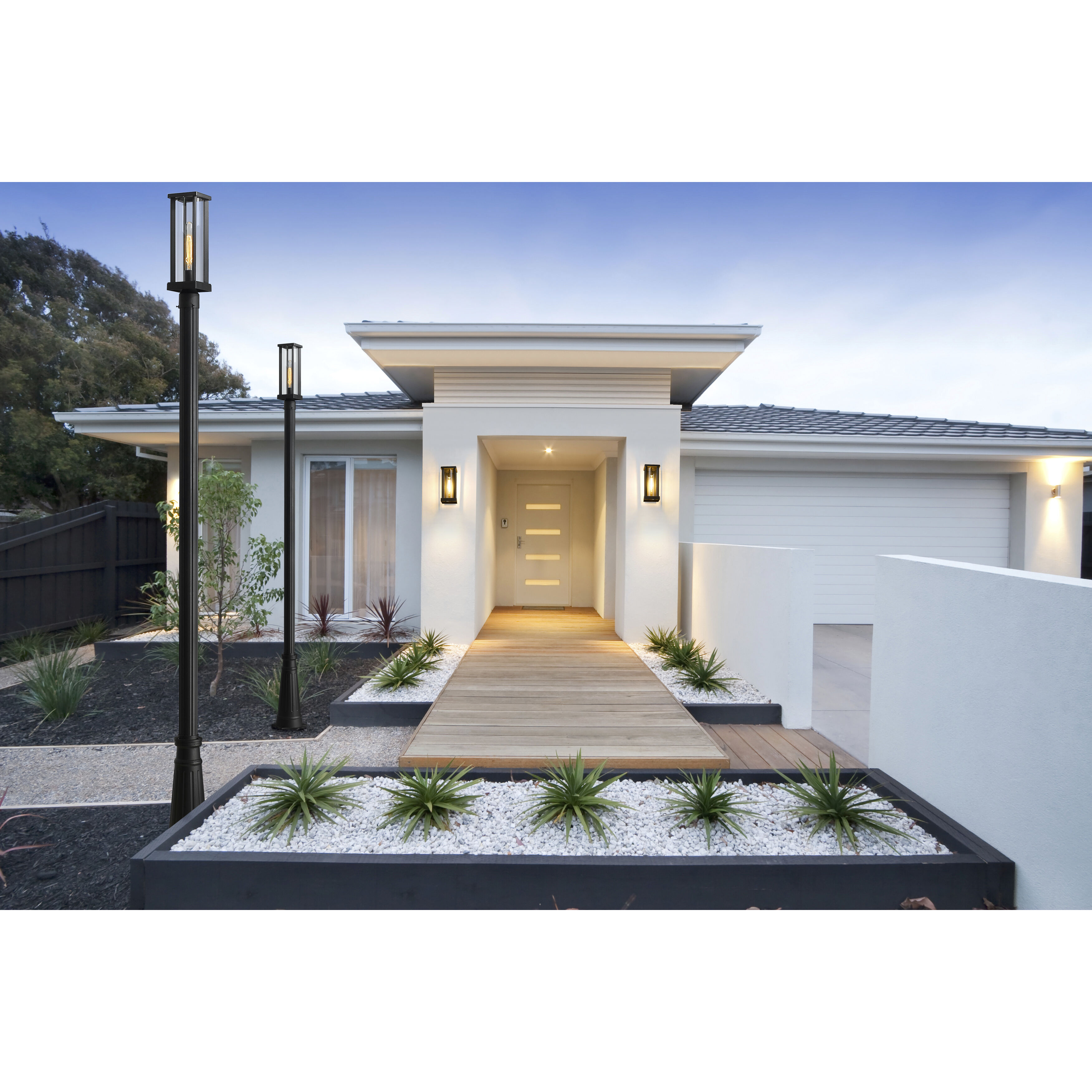 Glenwood 1 Light 114 inch Black Outdoor Post Mounted Fixture