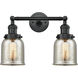Franklin Restoration Small Bell LED 5 inch Matte Black Bath Vanity Light Wall Light in Silver Plated Mercury Glass, Franklin Restoration