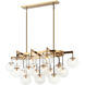 Bulbus LED 30 inch Aged Gold Brass Pendant Ceiling Light