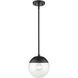 Dixon 1 Light 7.75 inch Matte Black Pendant Ceiling Light, Small