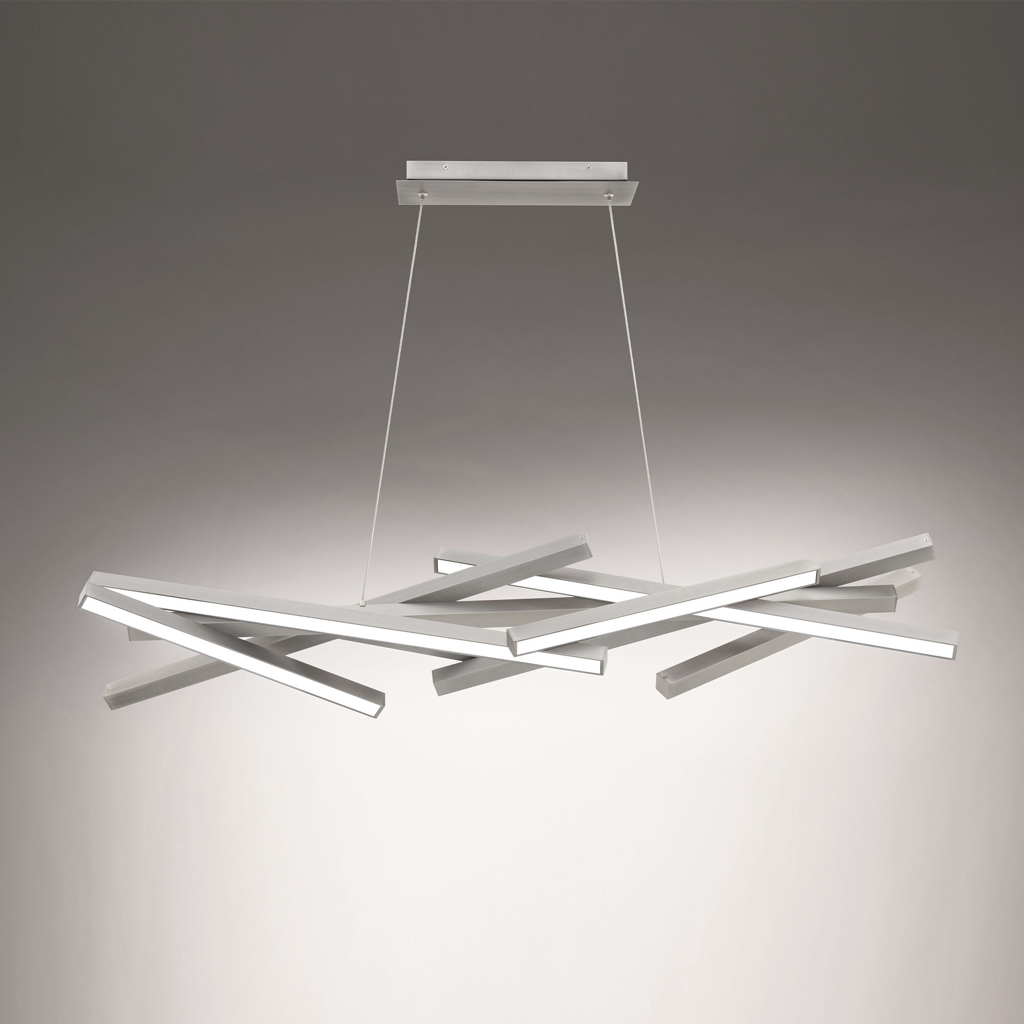 Parallax Linear Pendant Ceiling Light in Brushed Nickel, dweLED