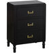 Samantha 25 X 17.75 inch Black and Antique Gold Nightstand