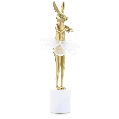 Ballerina Bunny 16 X 6.5 inch Sculpture, on Marble Base, I