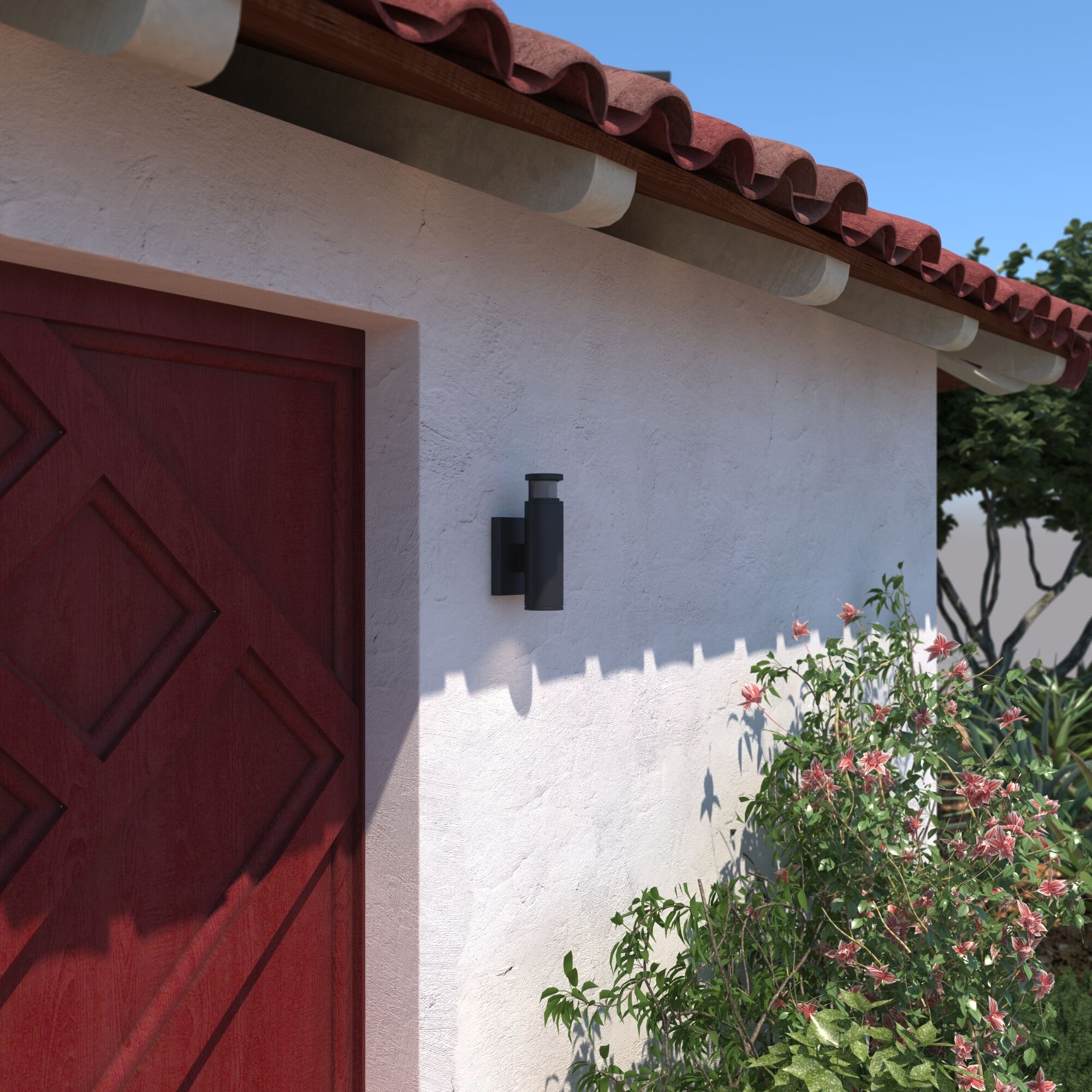 Chiasso Textured Black Outdoor Motion Sensor