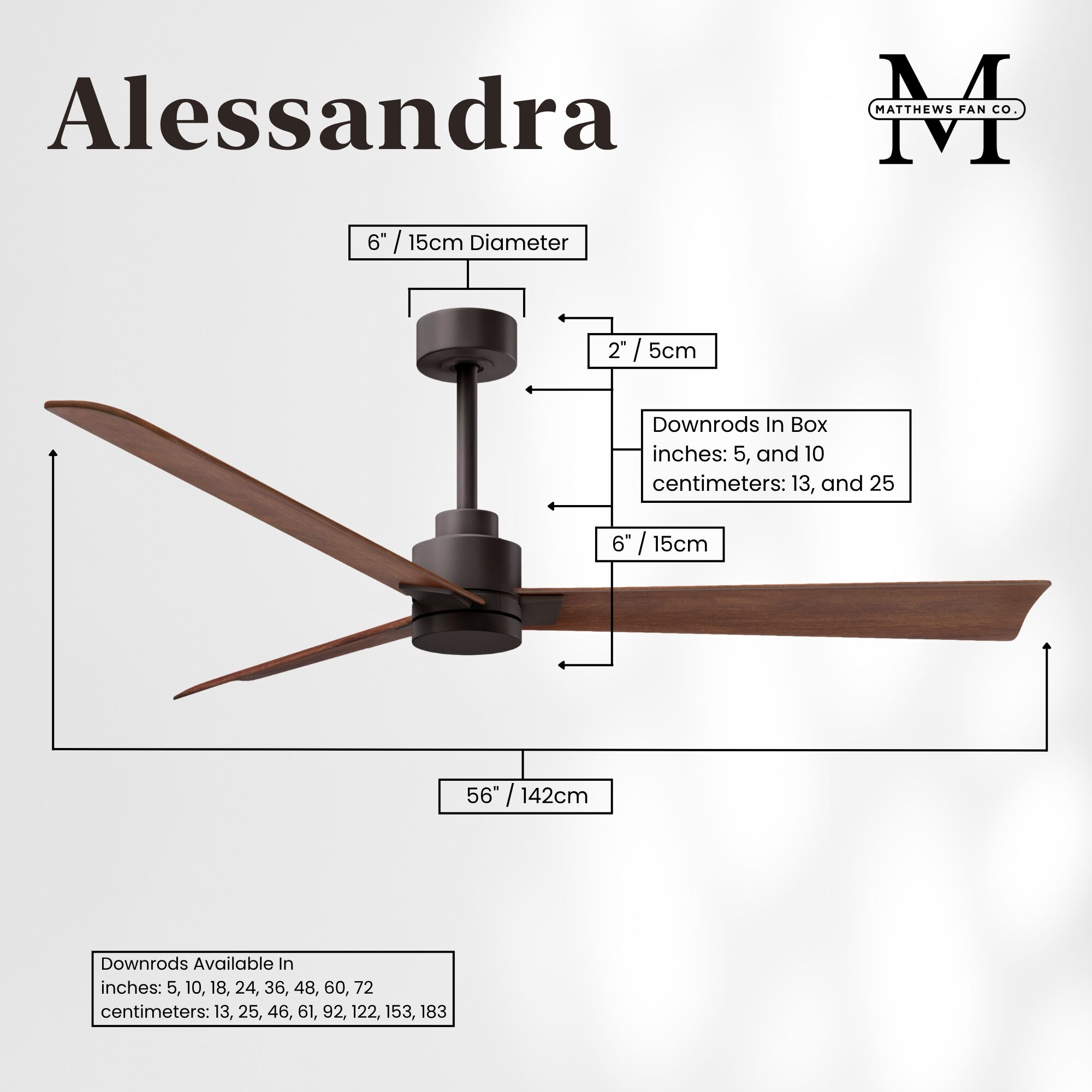 Atlas Alessandra 56 inch Textured Bronze with Walnut Tone Blades Ceiling Fan