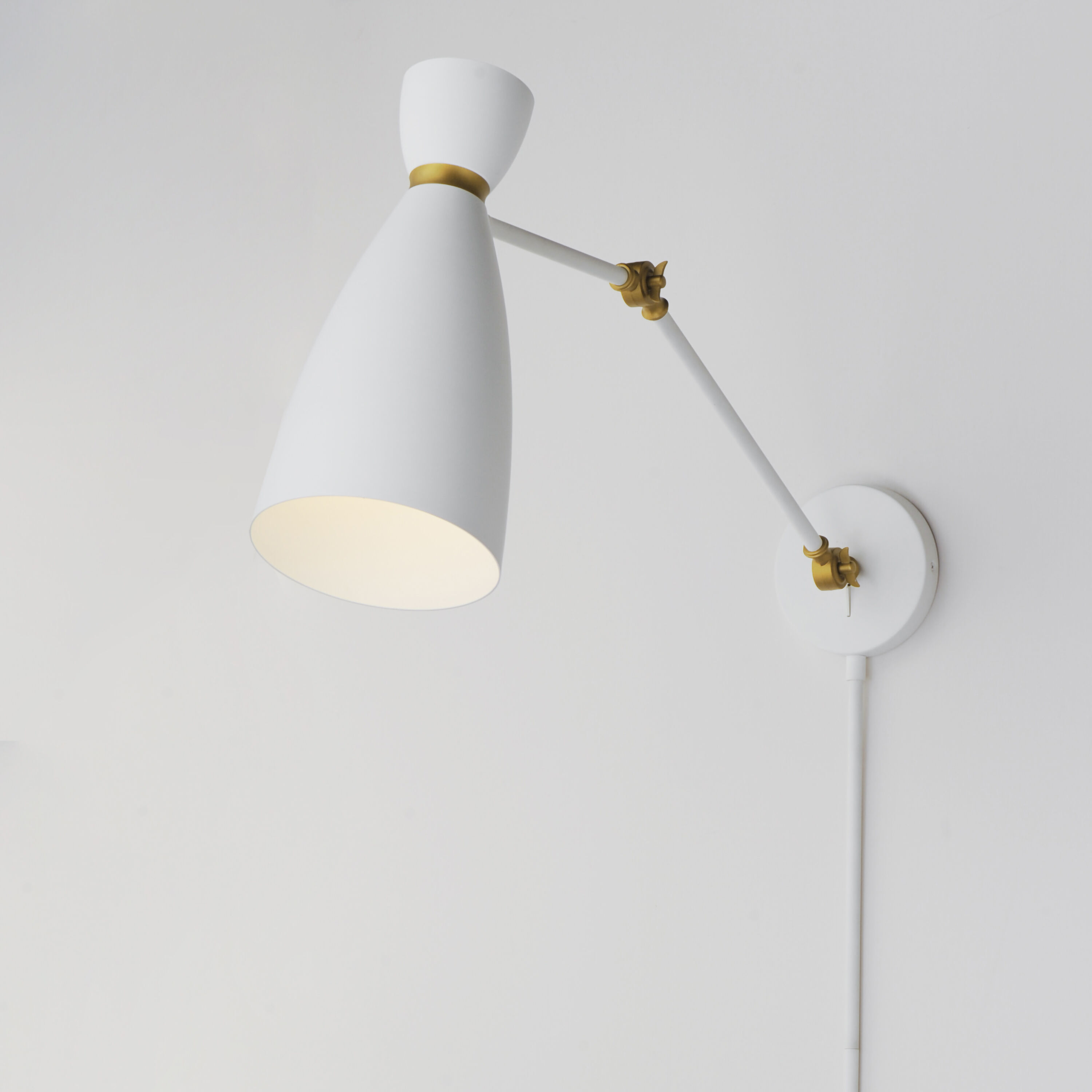 Carillon 1 Light 7 inch White and Satin Brass Wall Sconce Wall Light