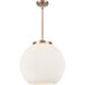 Ballston Athens 3 Light 15.75 inch Antique Copper Statement Pendant Ceiling Light in Incandescent, Matte White