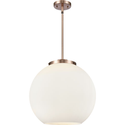 Ballston Athens 3 Light 15.75 inch Antique Copper Statement Pendant Ceiling Light in Incandescent, Matte White