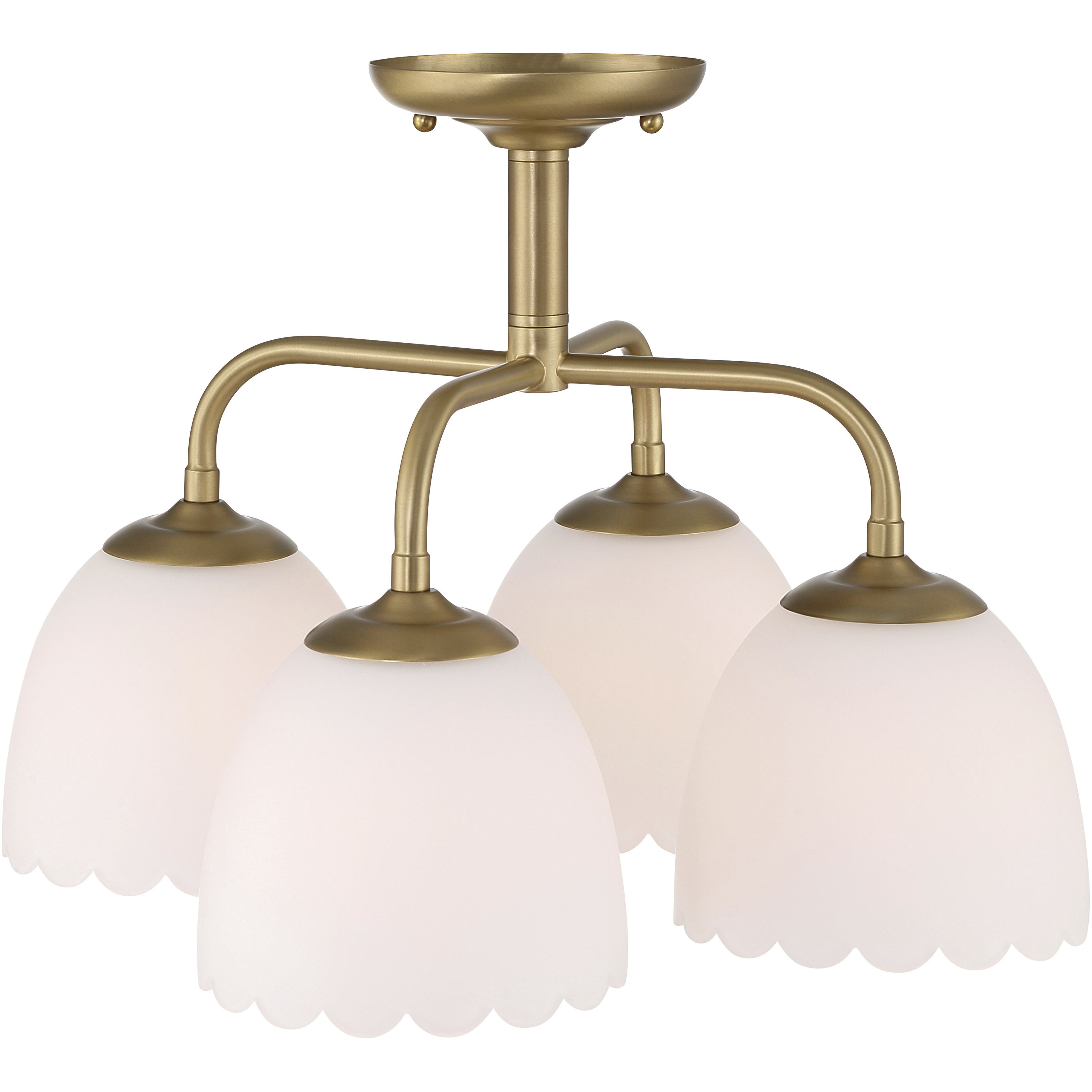 Dorinda 4 Light 18 inch Brushed Champagne Brass Semi-Flush Mount Ceiling Light
