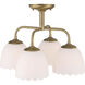 Dorinda 4 Light 18 inch Brushed Champagne Brass Semi-Flush Mount Ceiling Light
