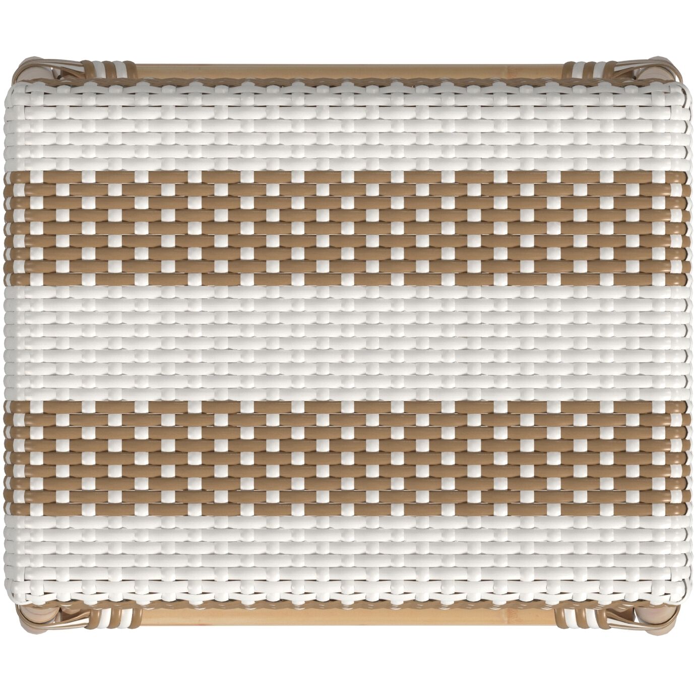 Robias Rectangular Rattan 24.5" Counter Stool in Tan and White Stripe