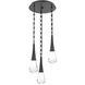 Raindrop LED 16.8 inch Matte Black Multi-Pendant Ceiling Light in 3000K LED, Rectangular Chain