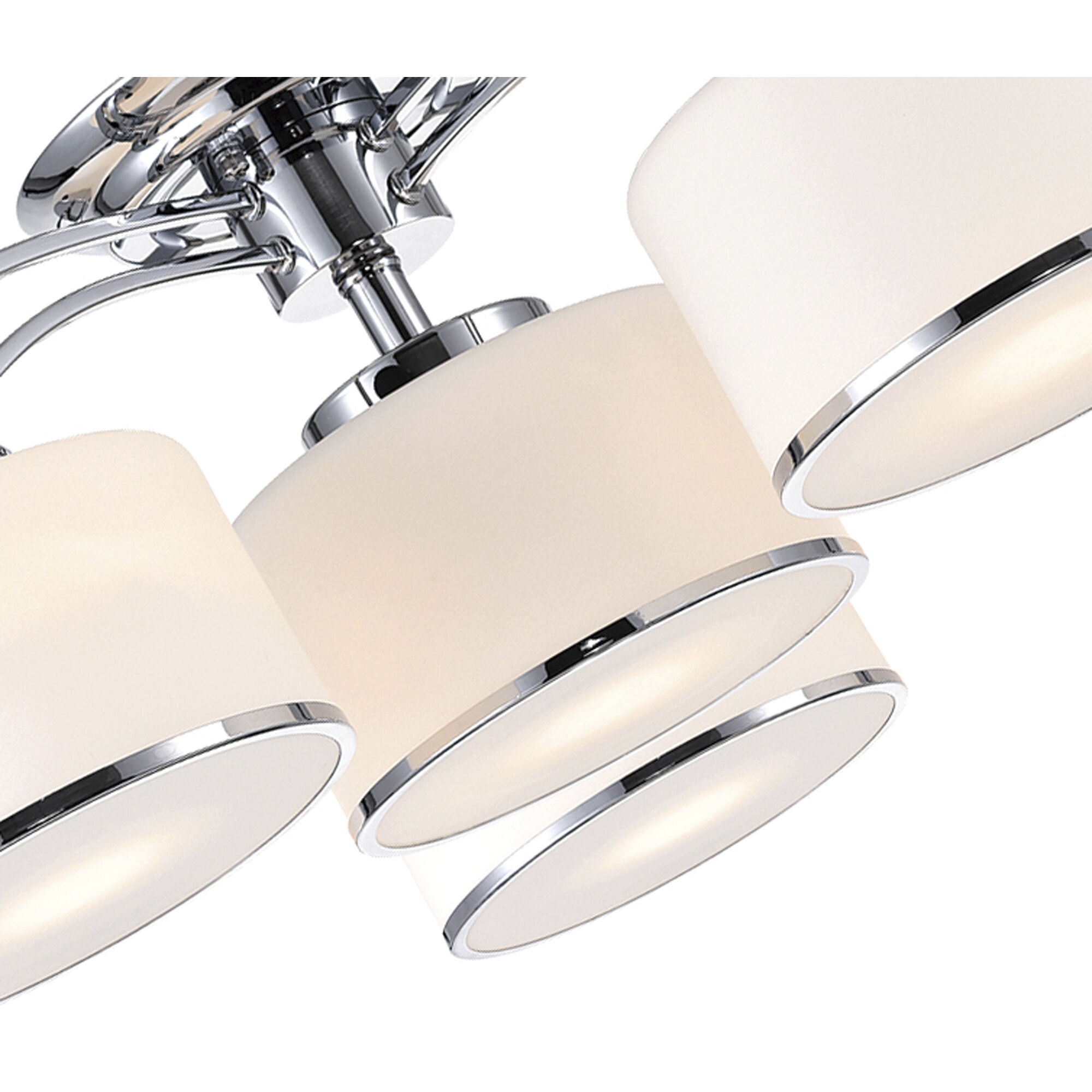 Frosted 4 Light 28 inch Chrome Drum Shade Flush Mount Ceiling Light