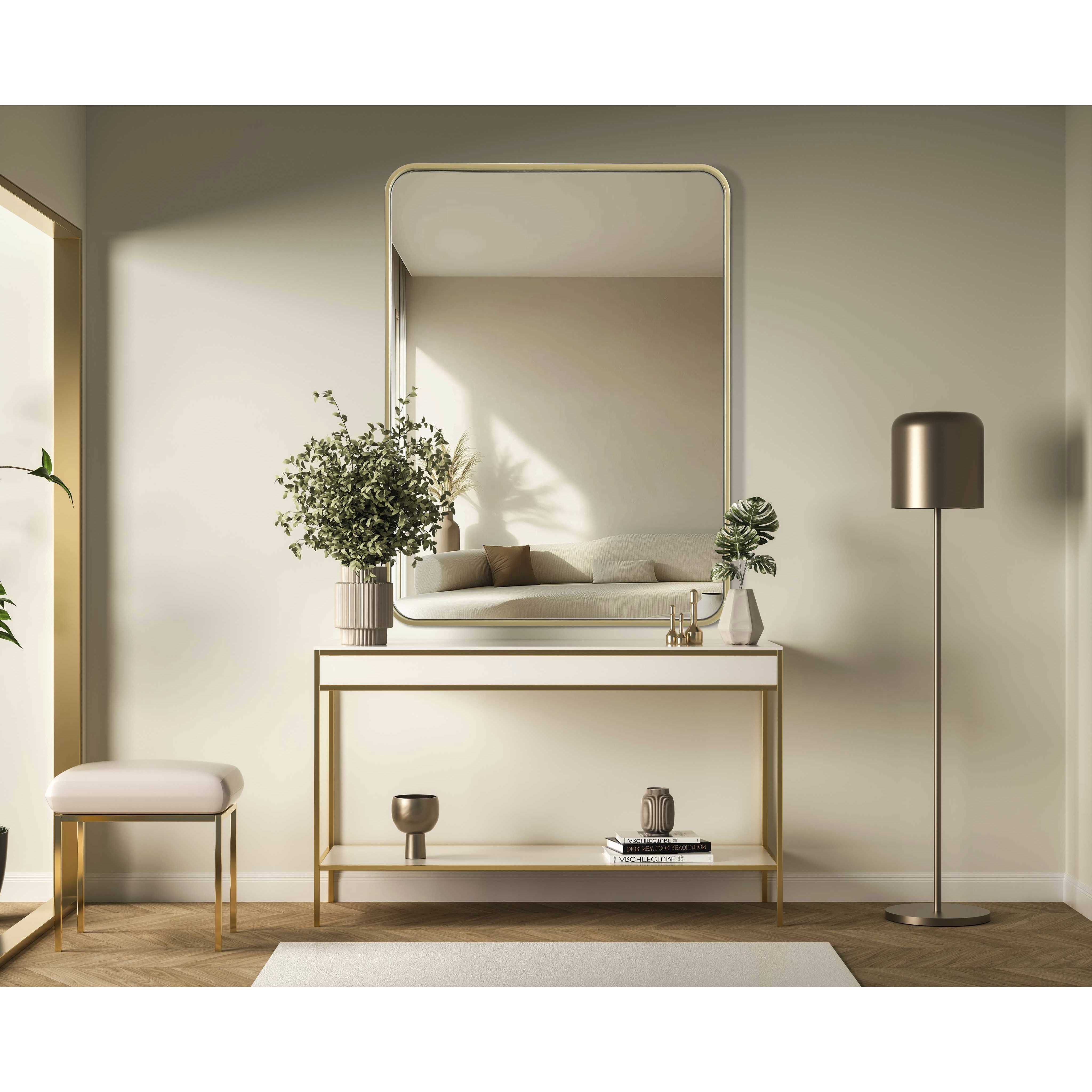 Remy 36 X 27 inch Brass Mirror