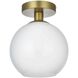 Baxter 1 Light 8 inch Satin Gold Flush Mount Ceiling Light