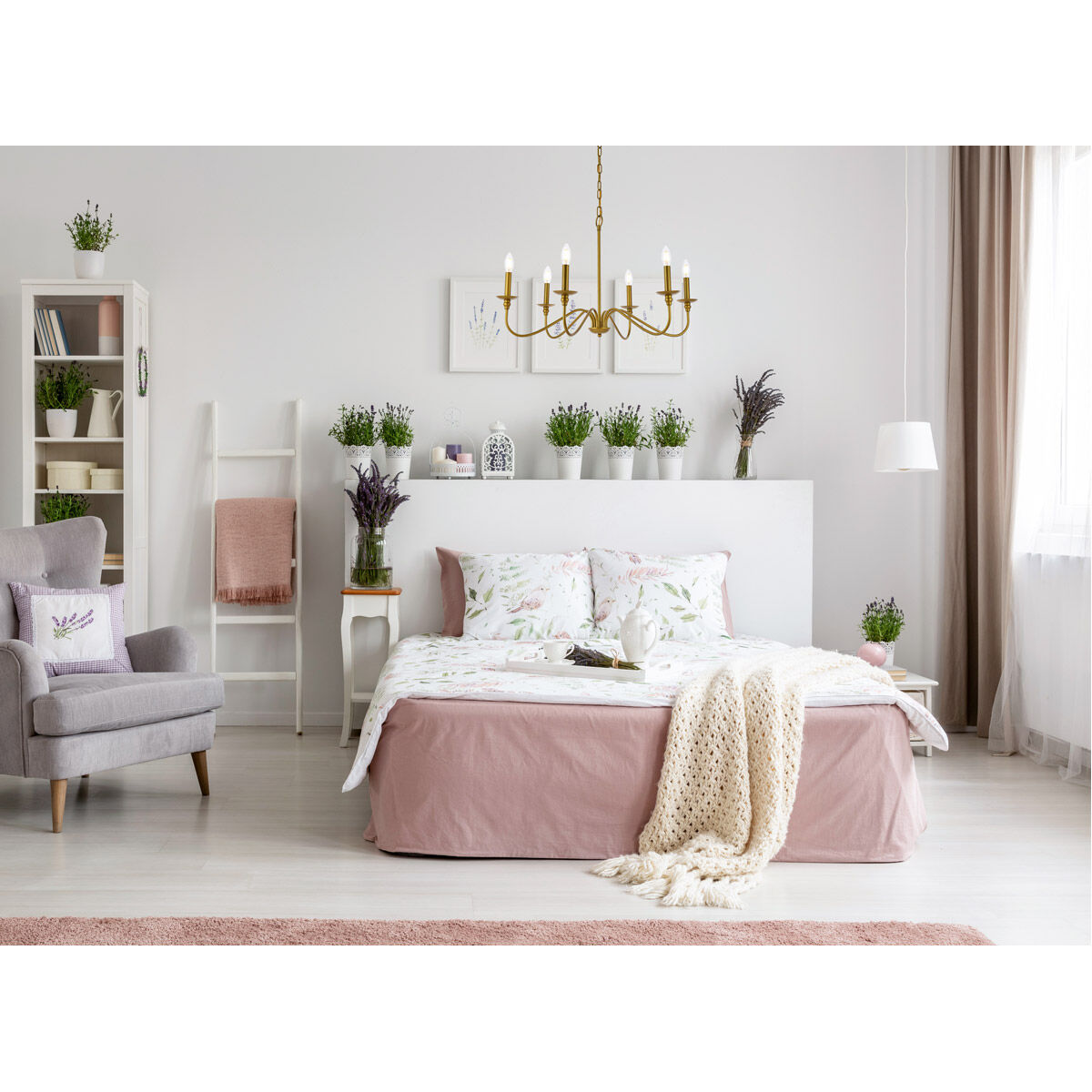 Rohan 6 Light 30 inch Brass Chandelier Ceiling Light 