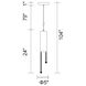 Extended 1 Light 5 inch Chrome Down Mini Pendant Ceiling Light