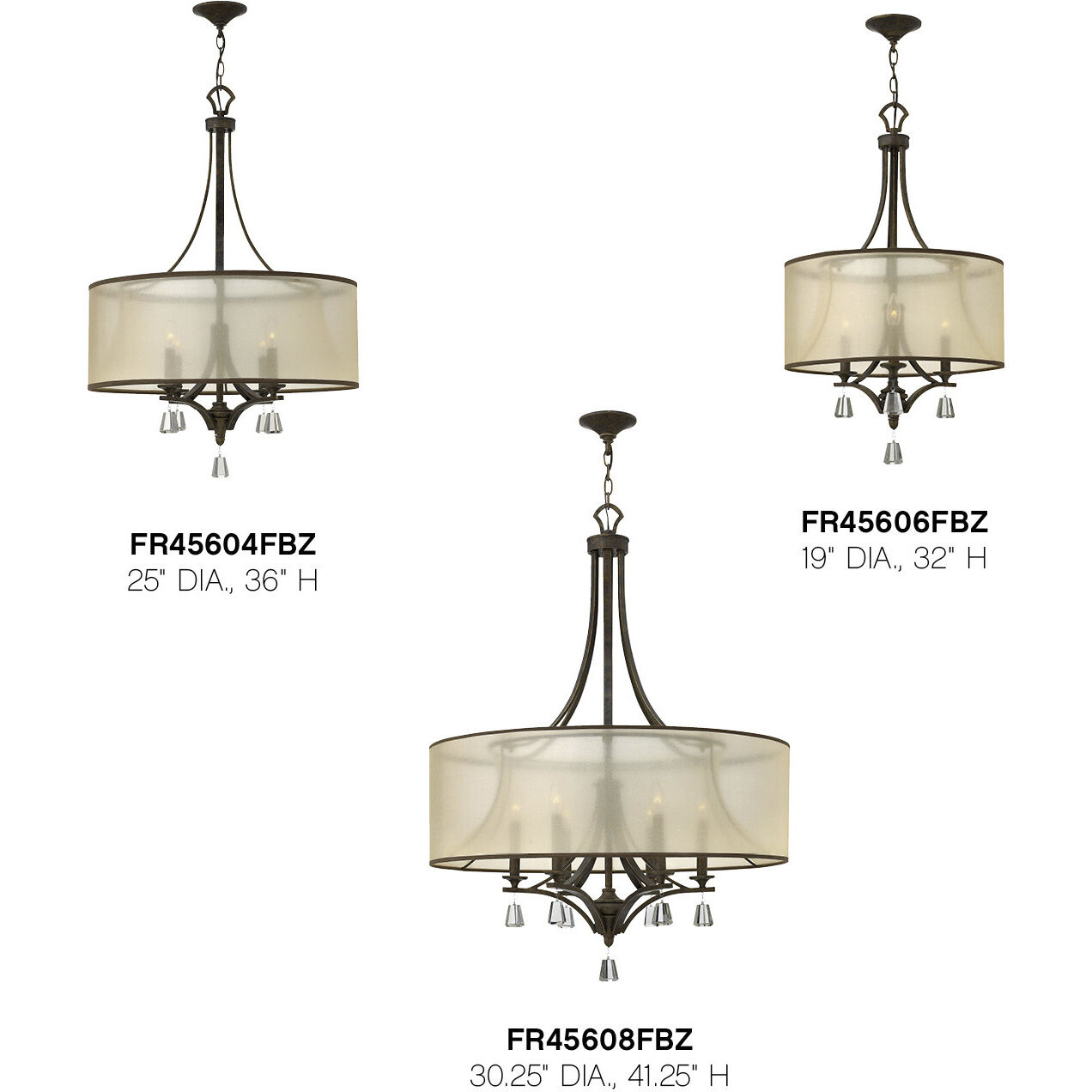 Mime LED 25 inch French Bronze Chandelier Ceiling Light