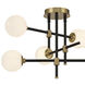 Cosmet 6 Light 20 inch Coal and Aged Brass Flush Mount Ceiling Light
