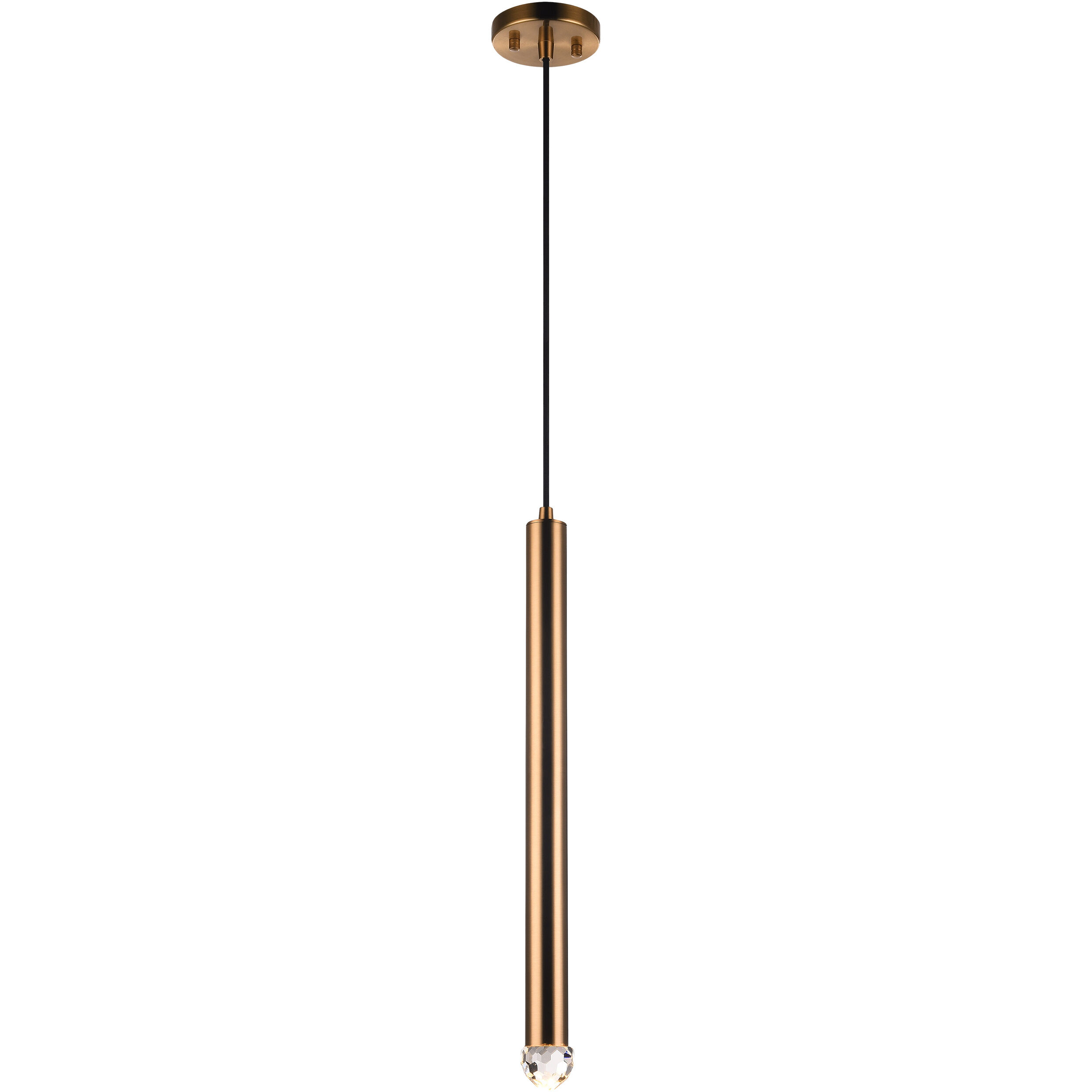 Reign LED 2 inch Aged Gold Brass Pendant Ceiling Light