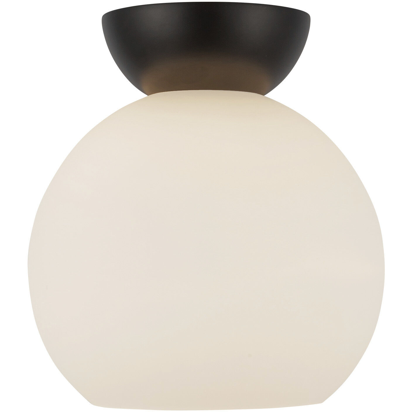 Arcadia 1 Light 7.88 inch Black/Opal Glass Semi-Flush Mount Ceiling Light in Matte Opal Glass