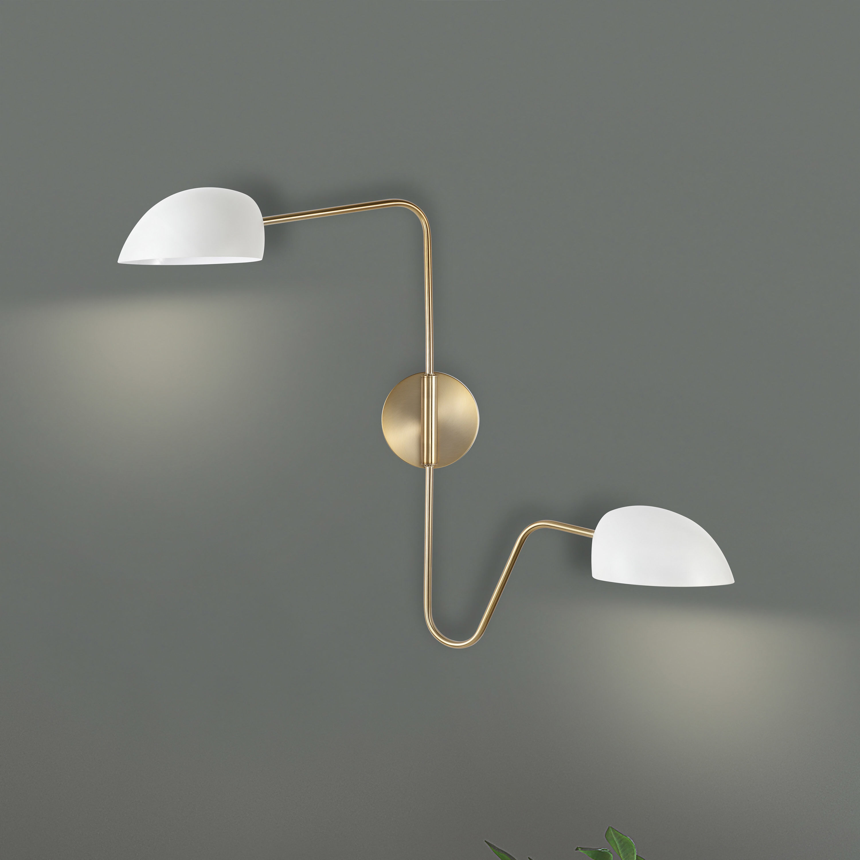 Trilby 1 Light 37 inch Matte White/Burnished Brass Bathroom Vanity Lights Wall Light