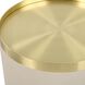 Circuit 24 X 13.75 inch Brushed Brass and White Faux Shagreen Accent Table