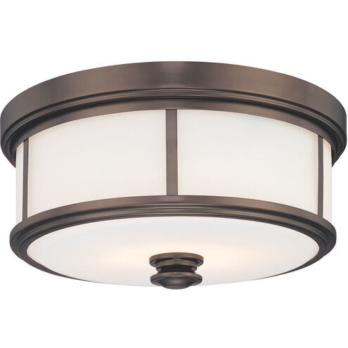 Harbour Point 2 Light 14 inch Harvard Court Bronze Flush Mount Ceiling Light