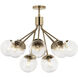 Silvarious 12 Light Champagne Bronze Chandelier/Semi Flush Ceiling Light