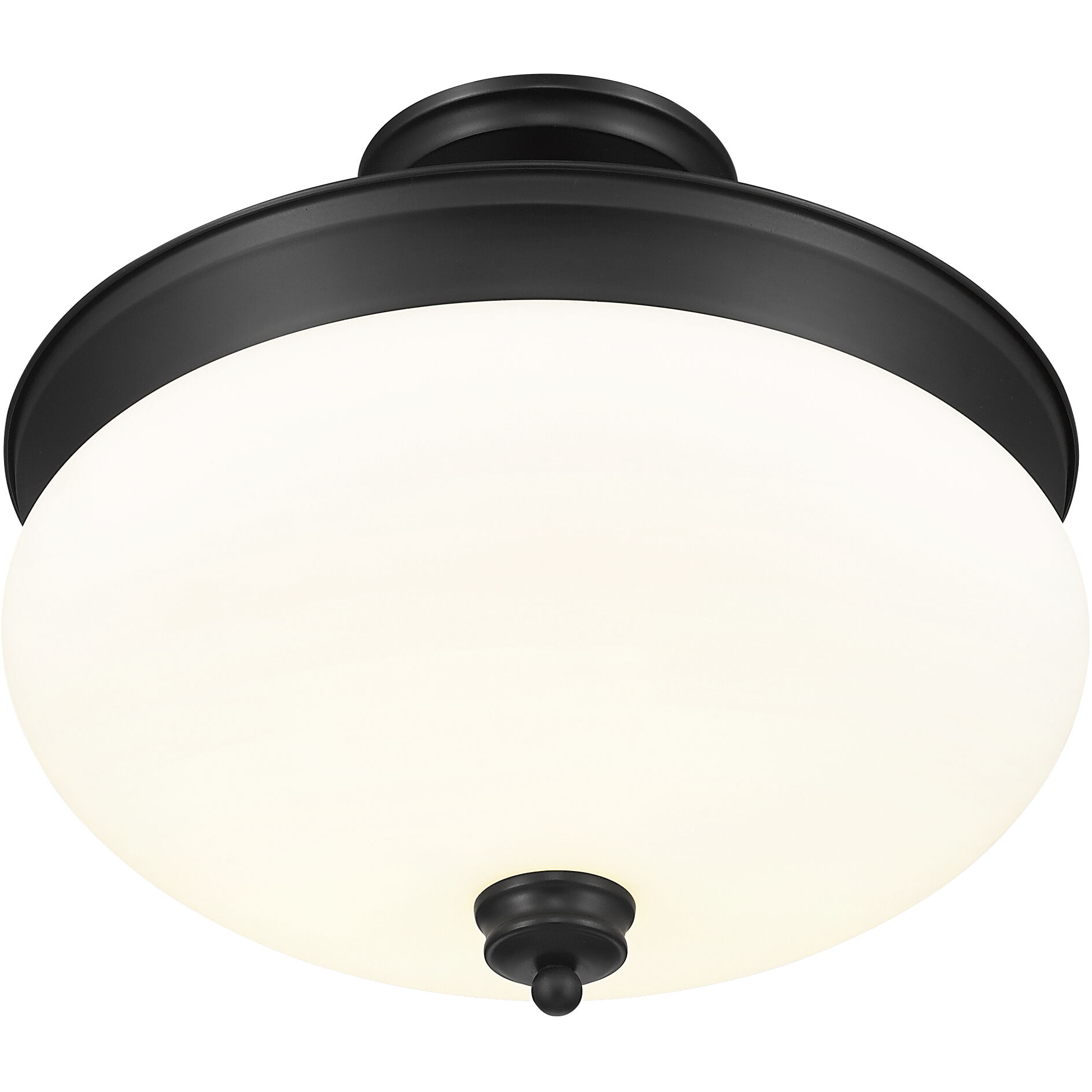 Amon 3 Light 15 inch Matte Black Semi Flush Mount Ceiling Light