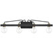 Ravella 4 Light 33 inch Black Bath Light Wall Light