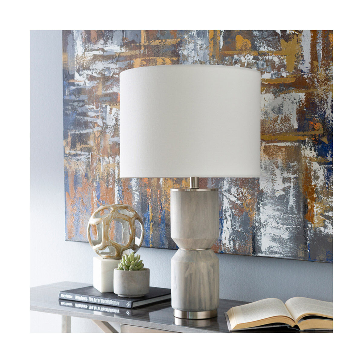 Wells 27 inch 100 watt White Table Lamp Portable Light