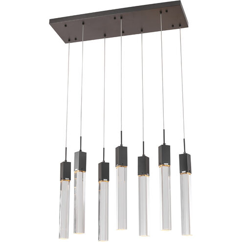 Canada 7 Light 35 inch Matte Black Kitchen Island Lighting Ceiling Light