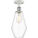 Ballston Cindyrella 1 Light 7 inch White and Polished Chrome Semi-Flush Mount Ceiling Light in Incandescent, Clear Glass