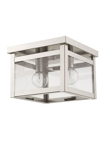 Milford 2 Light 8 inch Brushed Nickel Flush Mount Ceiling Light