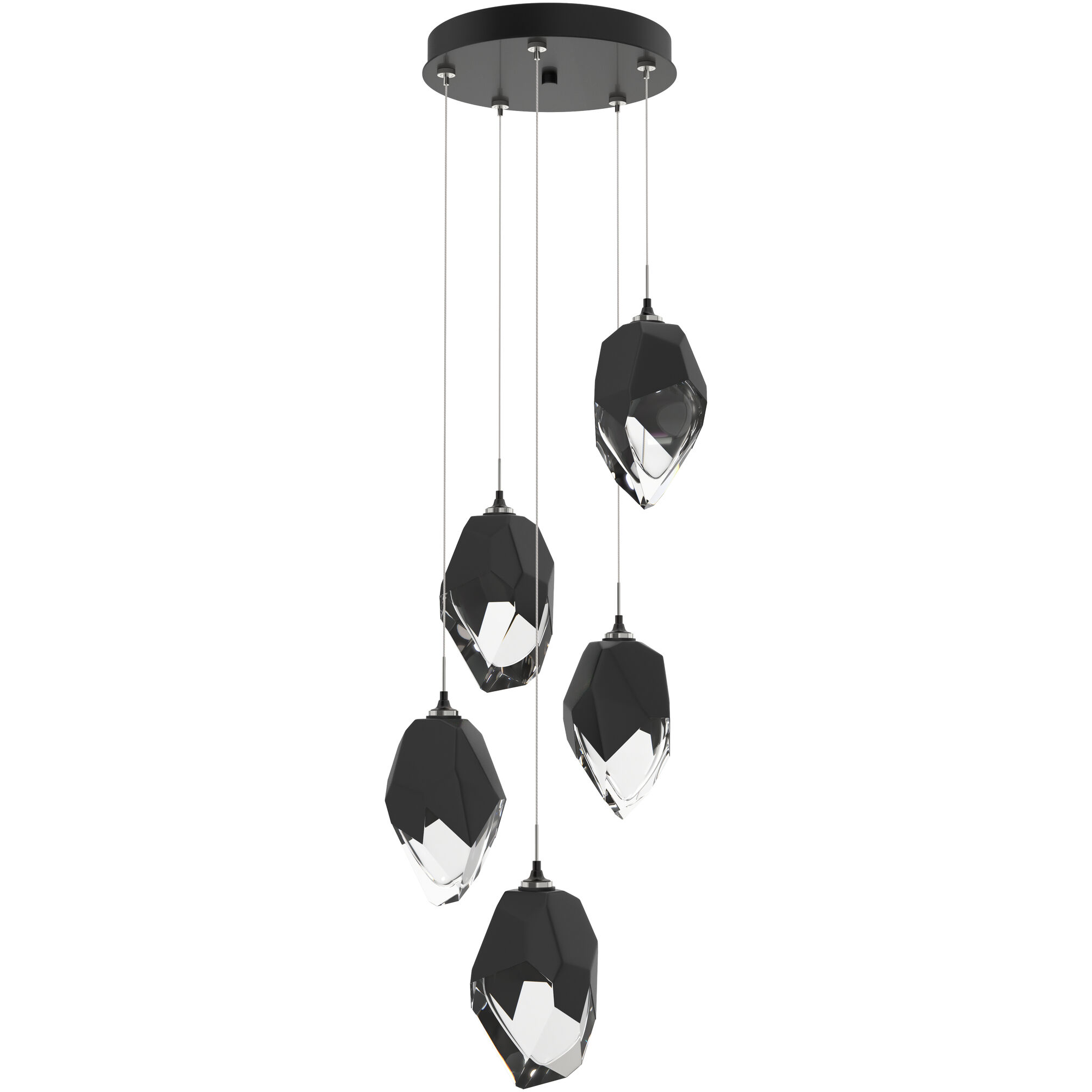 Chrysalis 5 Light 16.1 inch Ink Pendant Ceiling Light in Black Crystal, Large