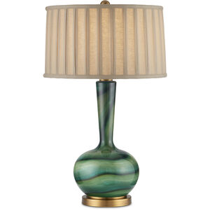 Lamartine 30.5 inch 150 watt Green/Antique Brass Table Lamp Portable Light